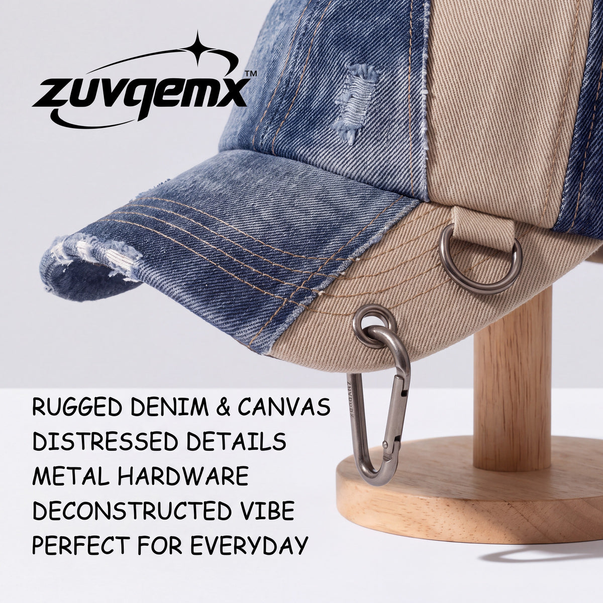 𝒛𝒖𝒗𝒒𝒆𝒎𝒙™ X-Frame Denim Cap — view 4
