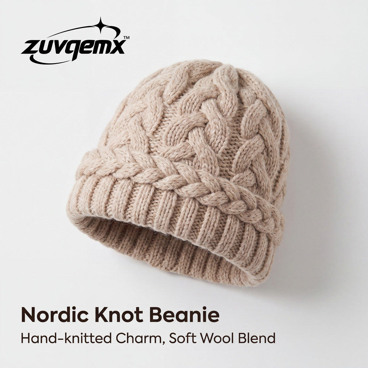 𝒛𝒖𝒗𝒒𝒆𝒎𝒙™ Nordic Knot Beanie — view 1