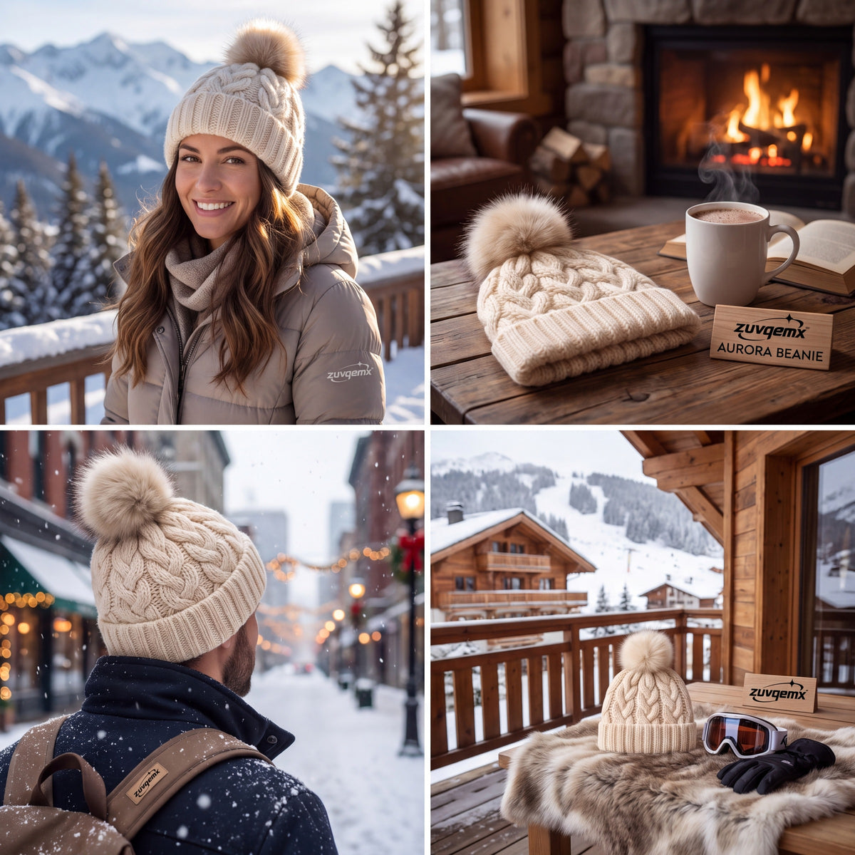 𝒛𝒖𝒗𝒒𝒆𝒎𝒙™ Aurora Pom Beanie — view 1